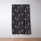 Goodnight Sky - Midnight and gold Window Curtain Gallery Image 3