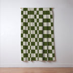 checkerboard hand-painted-olive Window Curtain Gallery Image 3