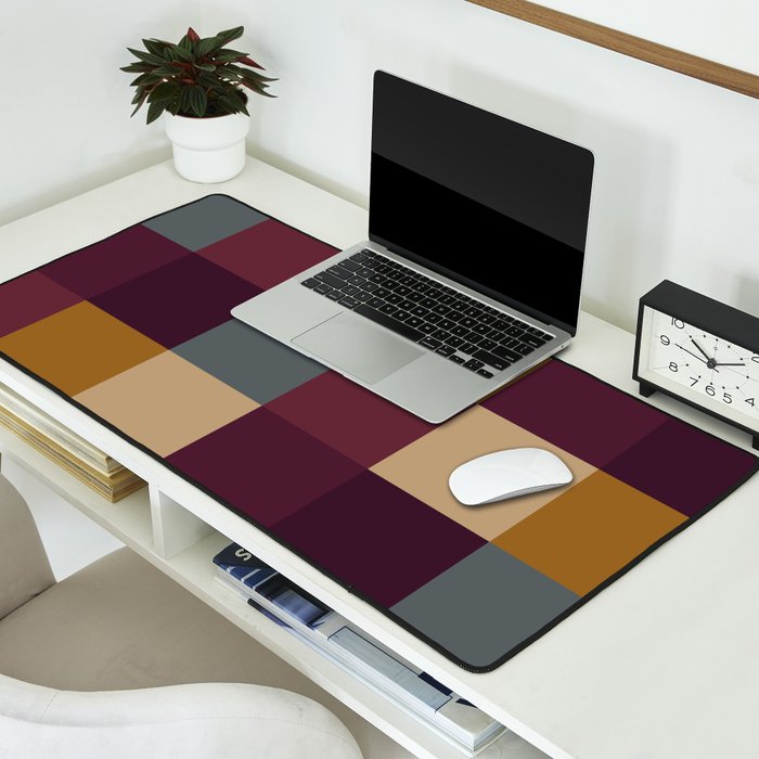 Bold Autumn Checks Pattern - Large XIII Desk Mat Gallery Image 2