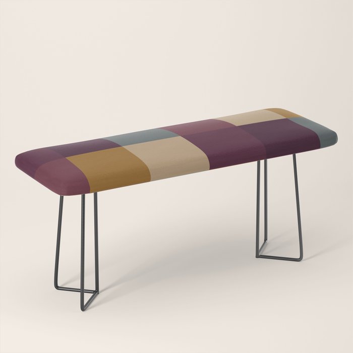 Bold Autumn Checks Pattern - Large XIII Bench Gallery Image 1