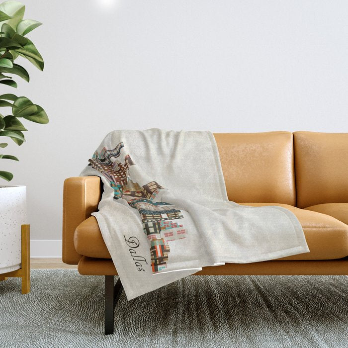 dallas skyline Throw Blanket Gallery Image 1