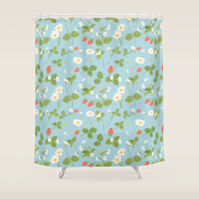 Strawberry Plant Pattern Shower Curtain Gallery Image 1