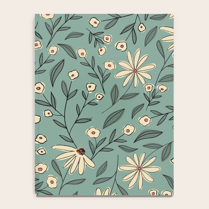 Vintage Floral Neutral - Green Notebook Gallery Image 4