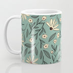 Vintage Floral Neutral - Green Coffee Mug Gallery Image 3
