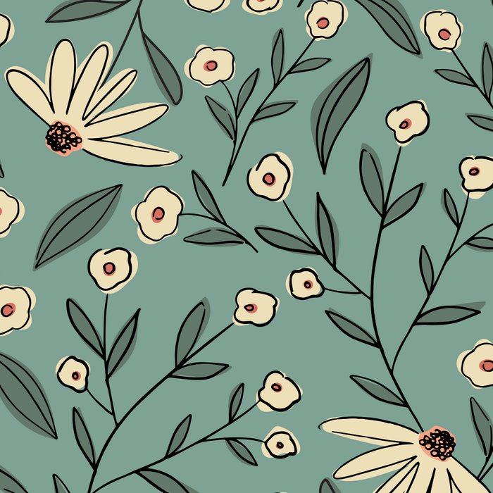 Vintage Floral Neutral - Green Coffee Mug Gallery Image 2