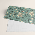 Vintage Floral Neutral - Green Wrapping Paper Gallery Image 2
