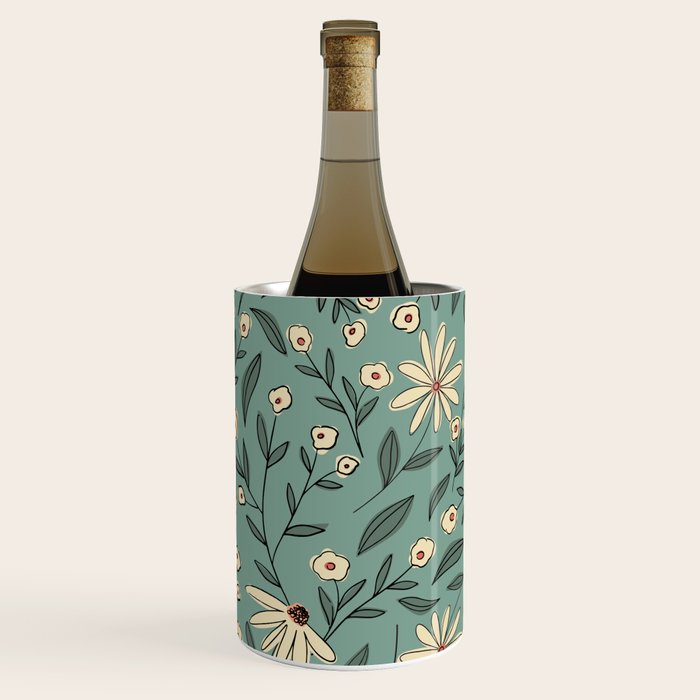 Vintage Floral Neutral - Green Wine Chiller Gallery Image 3