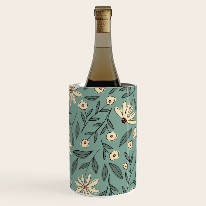 Vintage Floral Neutral - Green Wine Chiller Gallery Image 2