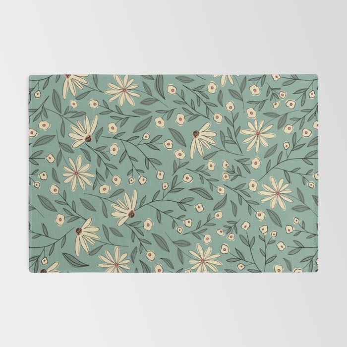 Vintage Floral Neutral - Green Rug Gallery Image 2