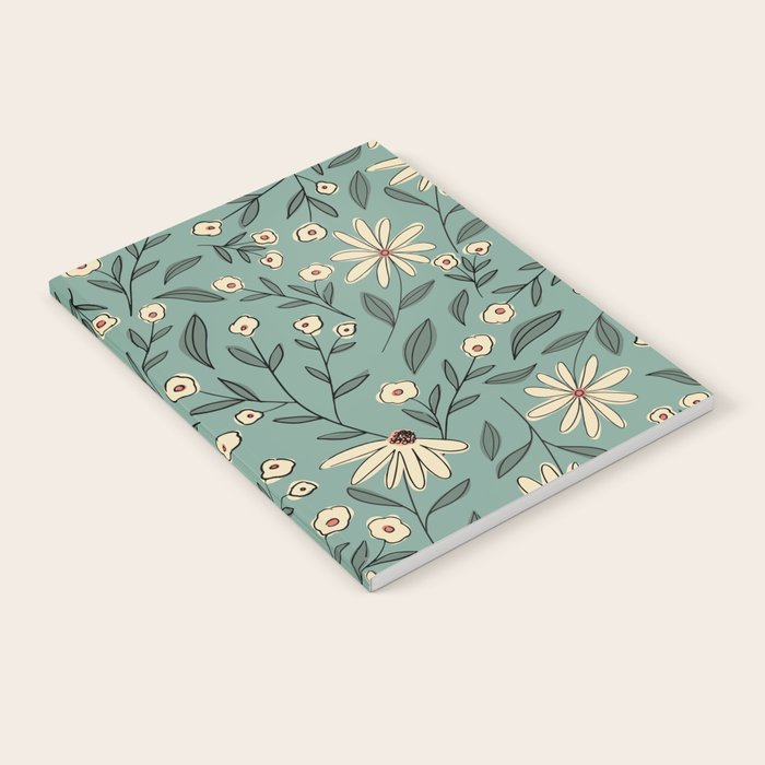 Vintage Floral Neutral - Green Notebook Gallery Image 2