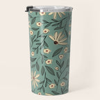 Vintage Floral Neutral - Green Travel Mug Gallery Image 3