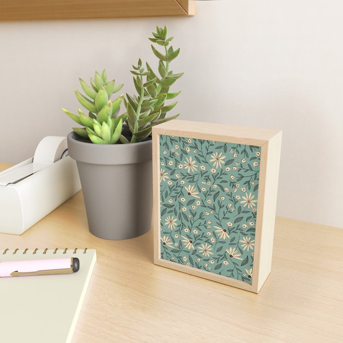 Vintage Floral Neutral - Green Mini Art Print Gallery Image 2