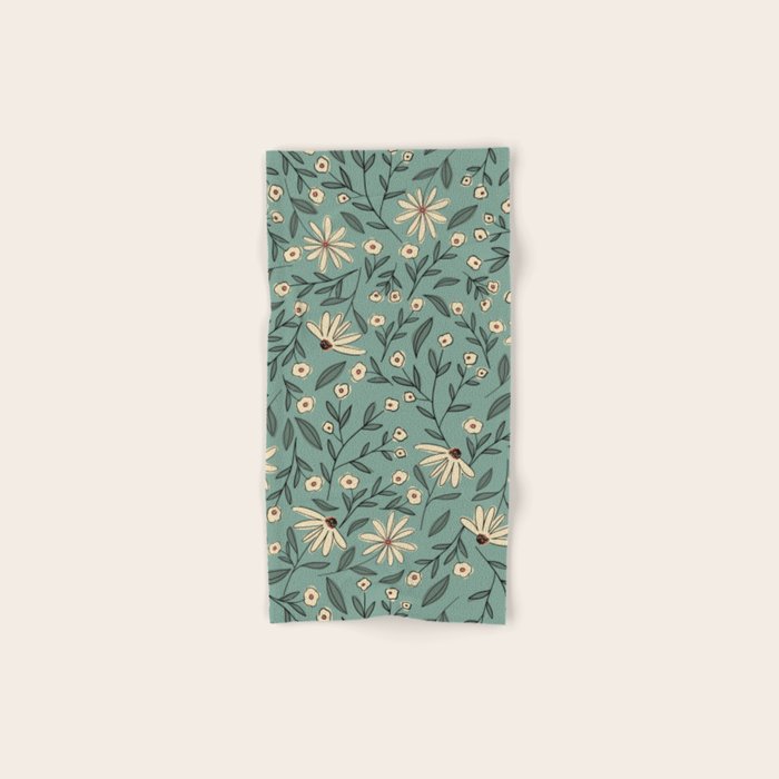 Vintage Floral Neutral - Green Bath Towel Gallery Image 1