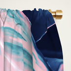 Botanical leaf pink and blue Window Curtain Gallery Image 2