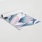 Botanical leaf pink and blue Yoga Mat Gallery Image 2
