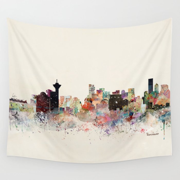 vancouver skyline Wall Tapestry Gallery Image 4