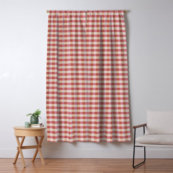 Cozy Gingham in Pink Window Curtain Gallery Image 5