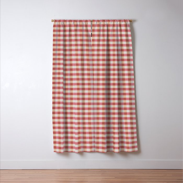 Cozy Gingham in Pink Window Curtain Gallery Image 3
