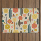Mid Century Modern Eucalyptus with Retro Vibes Outdoor Rug Gallery Image 1