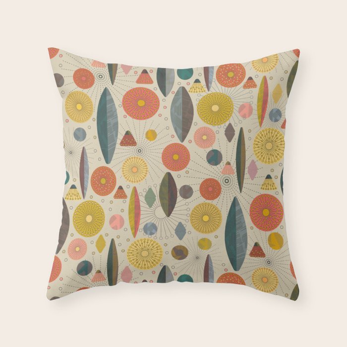 Mid Century Modern Eucalyptus with Retro Vibes Throw Pillow Gallery Image 6