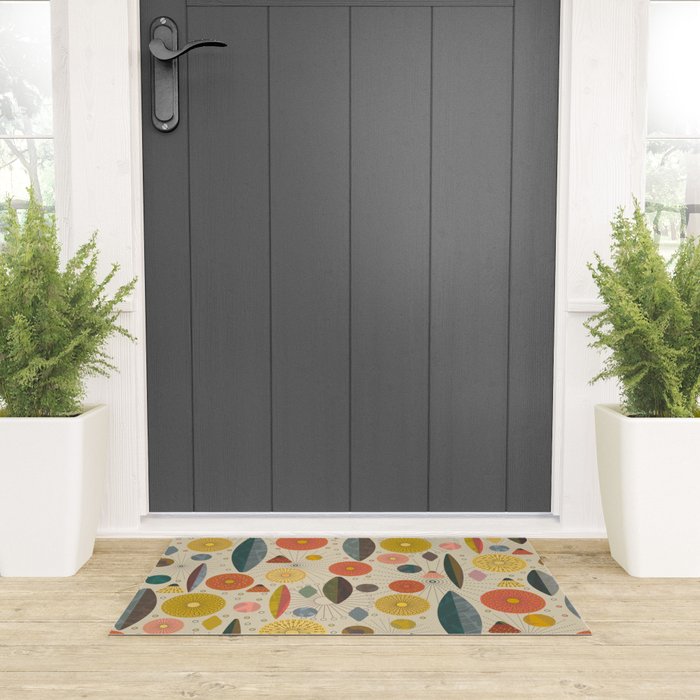 Mid Century Modern Eucalyptus with Retro Vibes Welcome Mat Gallery Image 3