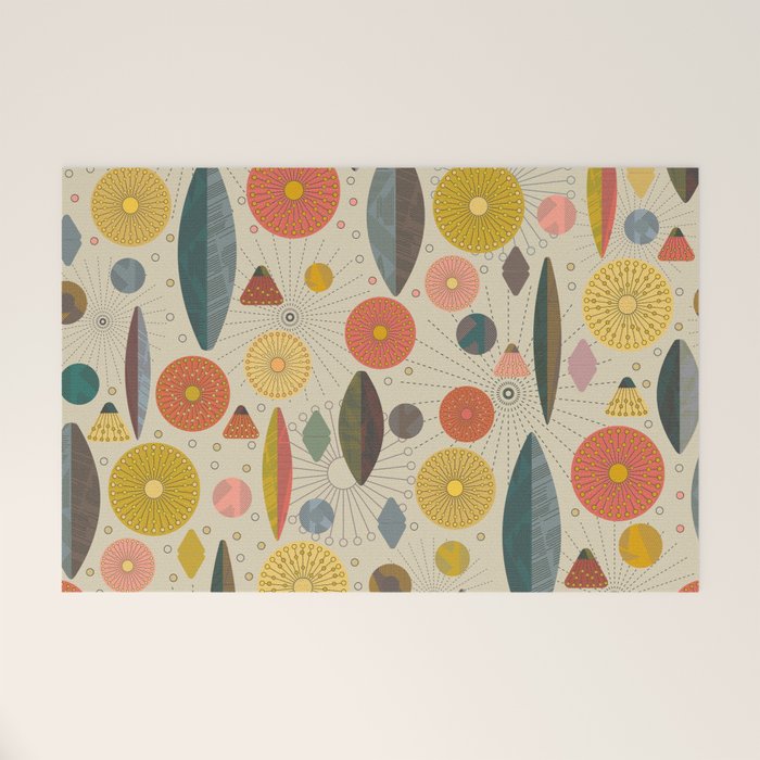 Mid Century Modern Eucalyptus with Retro Vibes Welcome Mat Gallery Image 1