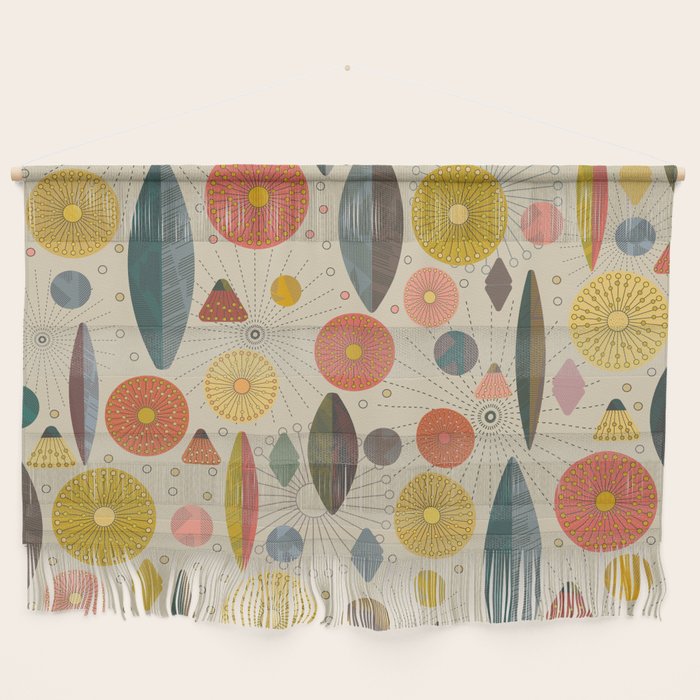 Mid Century Modern Eucalyptus with Retro Vibes Wall Hanging Gallery Image 1