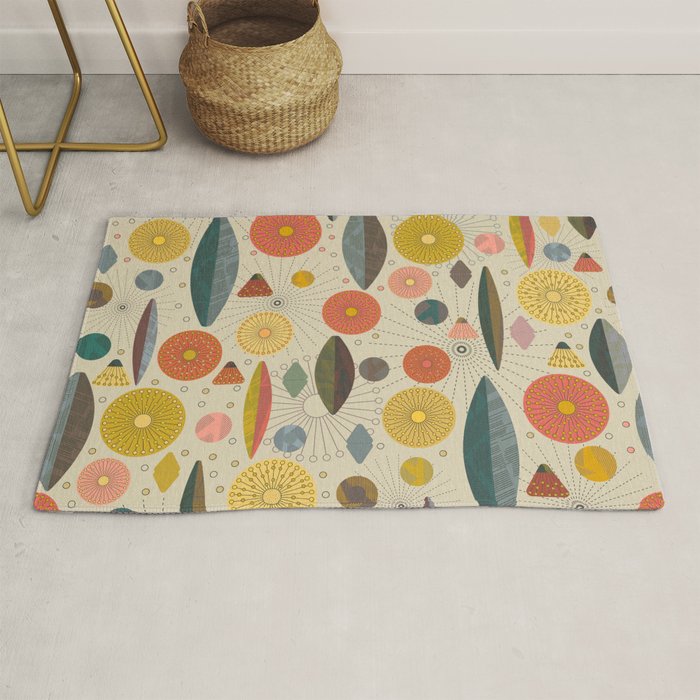 Mid Century Modern Eucalyptus with Retro Vibes Rug Gallery Image 1