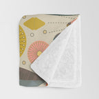 Mid Century Modern Eucalyptus with Retro Vibes Throw Blanket Gallery Image 3