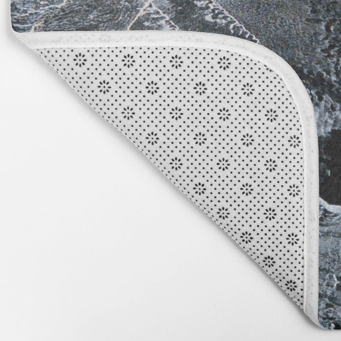 Waves on a black sand beach in iceland - minimalist Landscape Photography Bath Mat Gallery Image 2