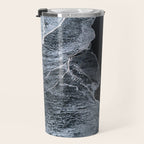 Waves on a black sand beach in iceland - minimalist Landscape Photography Travel Mug Gallery Image 3
