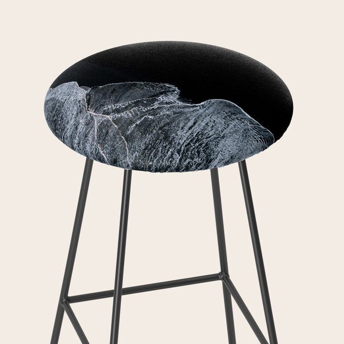 Waves on a black sand beach in iceland - minimalist Landscape Photography Stool Gallery Image 2