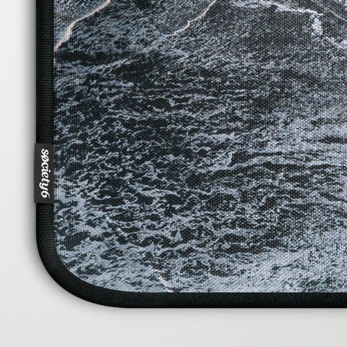 Waves on a black sand beach in iceland - minimalist Landscape Photography Laptop Sleeve Gallery Image 3