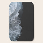 Waves on a black sand beach in iceland - minimalist Landscape Photography Bath Mat Gallery Image 2