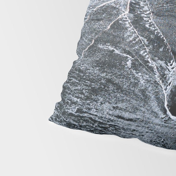 Waves on a black sand beach in iceland - minimalist Landscape Photography Pillow Sham Gallery Image 4