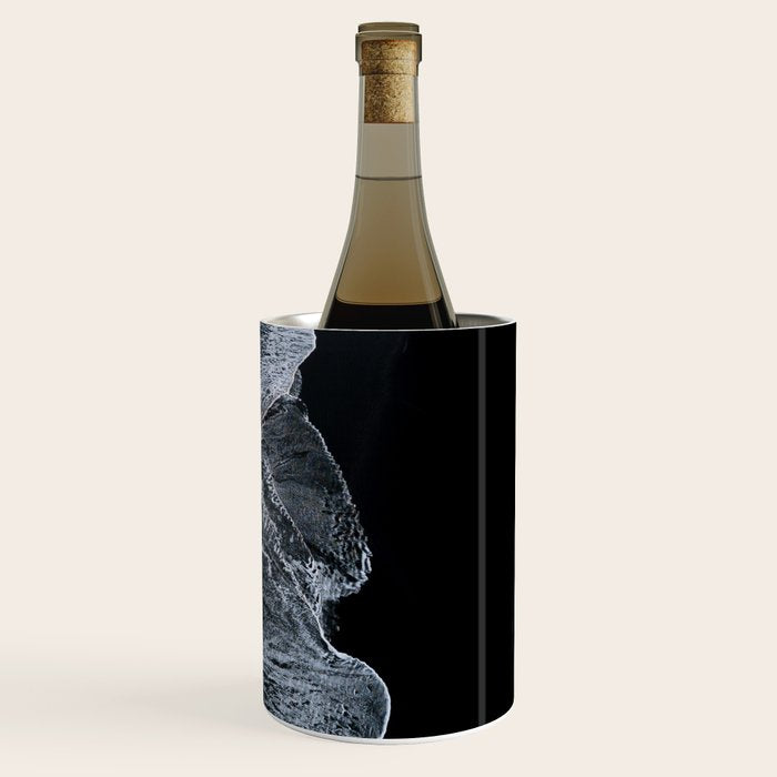 Waves on a black sand beach in iceland - minimalist Landscape Photography Wine Chiller Gallery Image 1