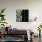 Waves on a black sand beach in iceland - minimalist Landscape Photography Wood Wall Art Gallery Image 2