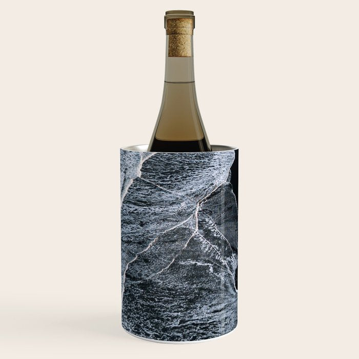 Waves on a black sand beach in iceland - minimalist Landscape Photography Wine Chiller Gallery Image 2