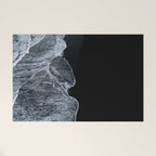 Waves on a black sand beach in iceland - minimalist Landscape Photography Welcome Mat Gallery Image 1