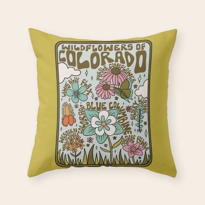 Colorado Widlflowers Throw Pillow Gallery Image 6