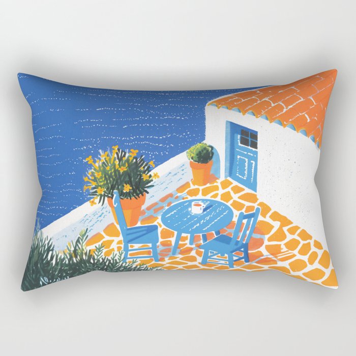 Coffee with a view Rectangular Pillow Gallery Image 1