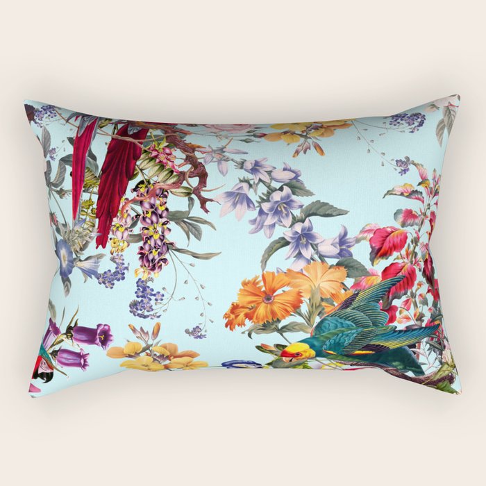 Floral and Birds XXXIV Rectangular Pillow Gallery Image 1