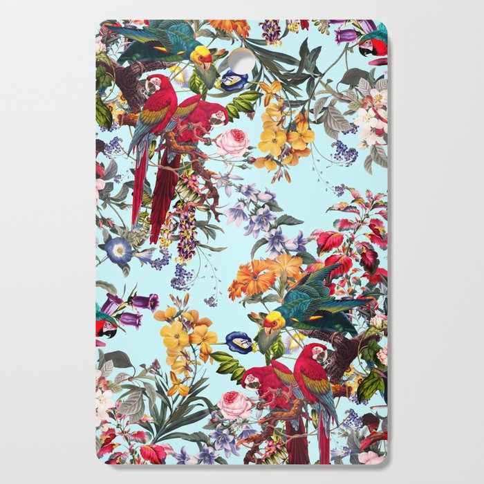 Floral and Birds XXXIV Cutting Board Gallery Image 1