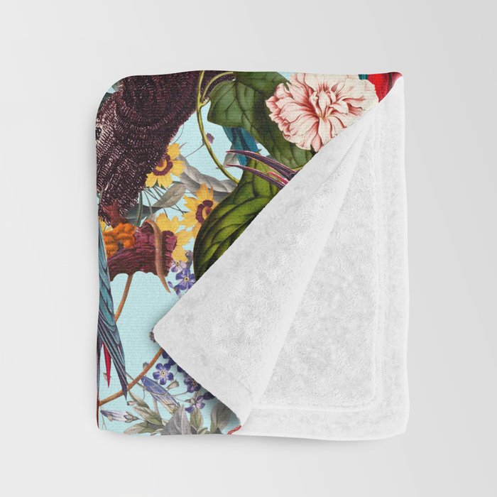 Floral and Birds XXXIV Throw Blanket Gallery Image 3