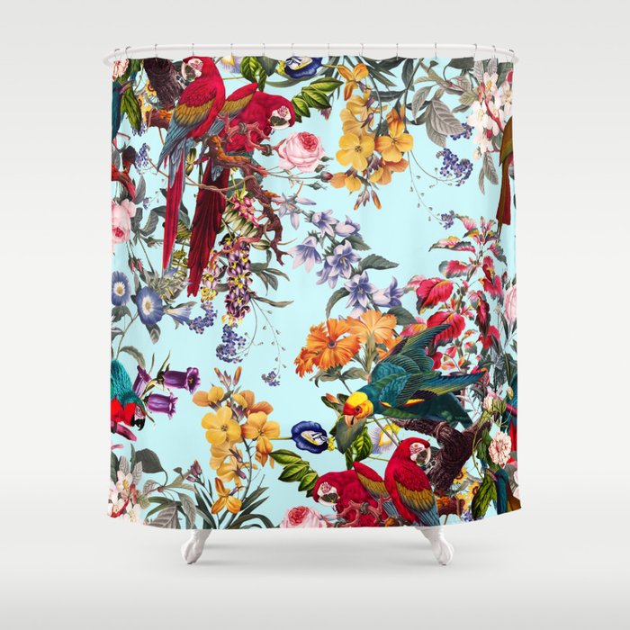 Floral and Birds XXXIV Shower Curtain Gallery Image 1