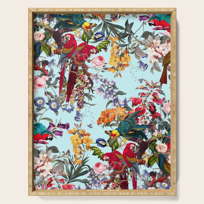 Floral and Birds XXXIV Serving Tray Gallery Image 1