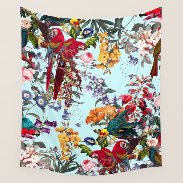 Floral and Birds XXXIV Wall Tapestry Gallery Image 4