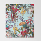 Floral and Birds XXXIV Throw Blanket Gallery Image 2