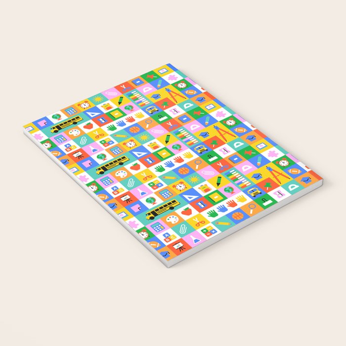 Colorful back to school mosaic pattern Notebook Gallery Image 3