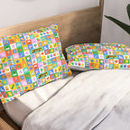 Colorful back to school mosaic pattern Pillow Sham Gallery Image 2